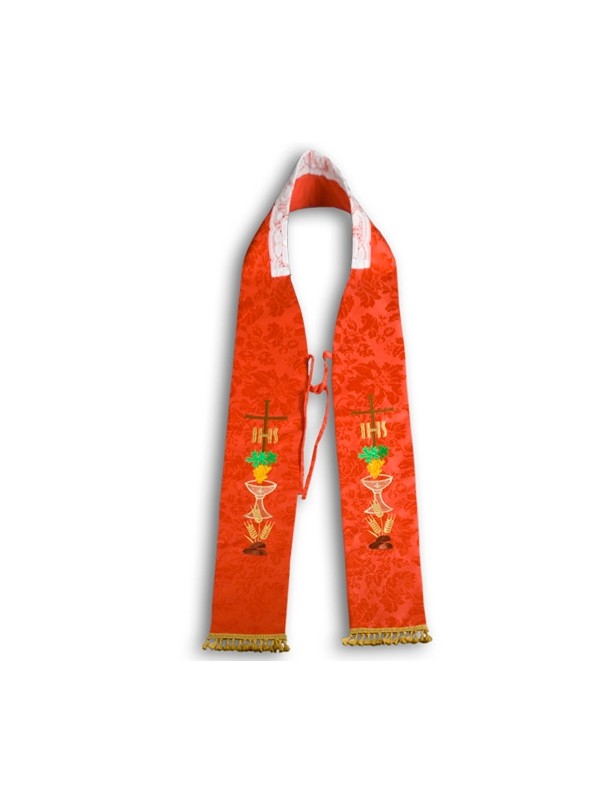 Bestickte Priesterstola - rot