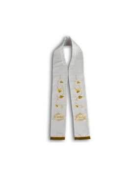 Priest's stole with IHS - cream-colored