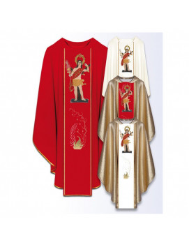 Chasuble avec image brodée - Saint Sébastien