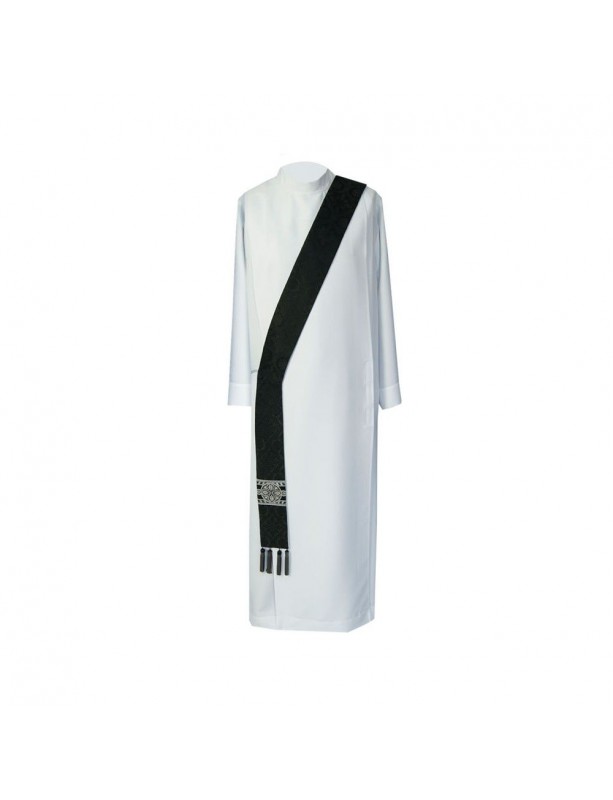 Černá štola jáhna - hedvábná tkanina