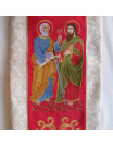 Gold Chasuble with Saints Peter and Paul Icon on Red Orphrey