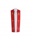 Embroidered priest&#039;s stole - Heart, Cross (cotton)