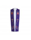 Embroidered priest's stole - Heart, Cross (cotton)