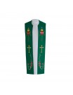 Embroidered priest&#039;s stole - Heart, Cross (cotton)