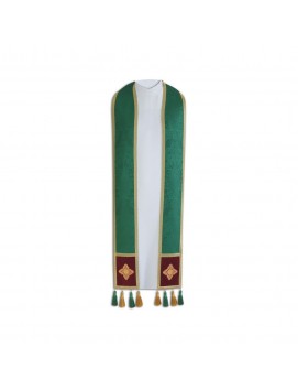 Priesterstola mit Haken, Samtstreifen (grün)