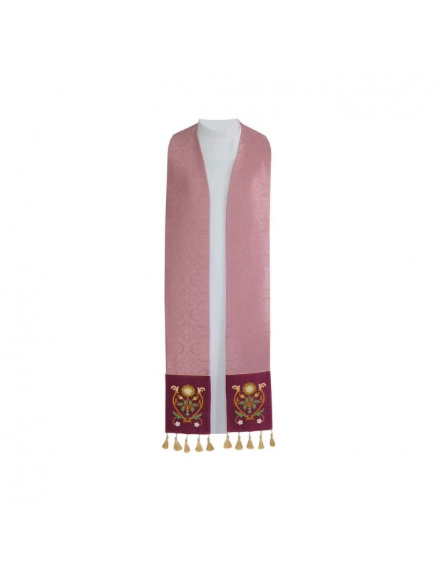 Stuła kapłańska z chwostami, żakard (2 kolory)