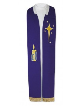 Embroidered purple stole - Advent (Advent stole)