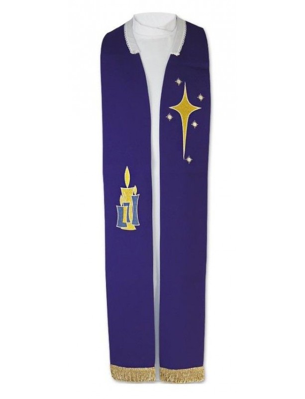 Vyšitá fialová štola - Advent (adventní štola)