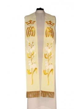 Étole mariale brodée d'or