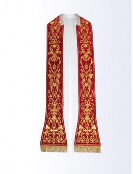 Stuła rzymska haftowana - materiał aksamit - kolory liturgiczne