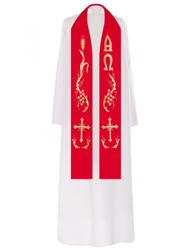 Stolă brodată Alpha și Omega (2)
