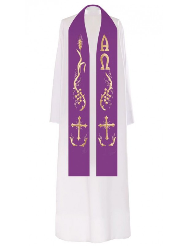 Alpha and Omega embroidered stole (3)