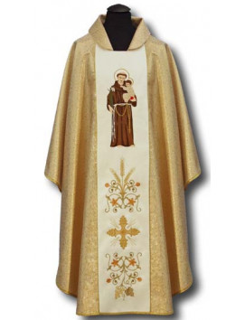 Embroidered chasuble - Saint Anthony with a lily