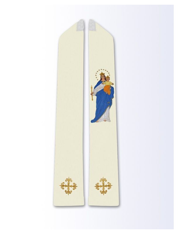 Étole brodée Notre-Dame Auxiliatrice des Fidèles