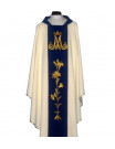 Marian Chasuble with Gold Embroidered Lily Design and M symbol