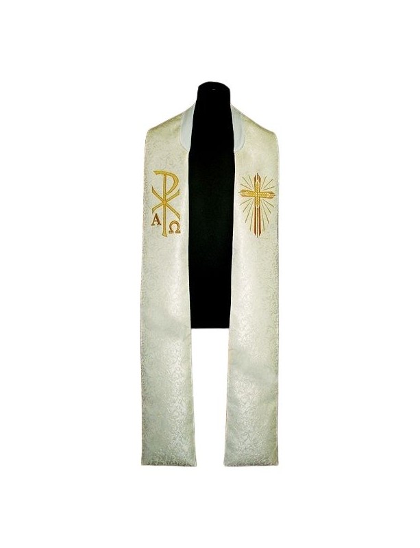 Embroidered stole - damask