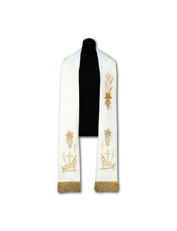 Embroidered priest's stole with IHS (95)