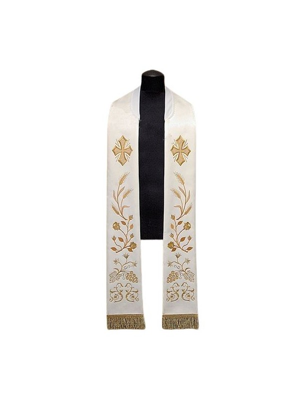 Estola bordada - cruces, orejas, rosas