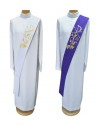 Deacon's stole - white/purple