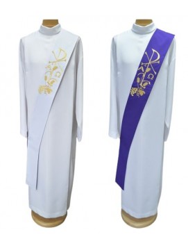 Estola diaconal - blanca/morada