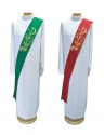Stola diaconale liturgica in rosso e verde