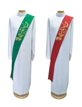 Liturgische Diakonstola in Rot und Grün