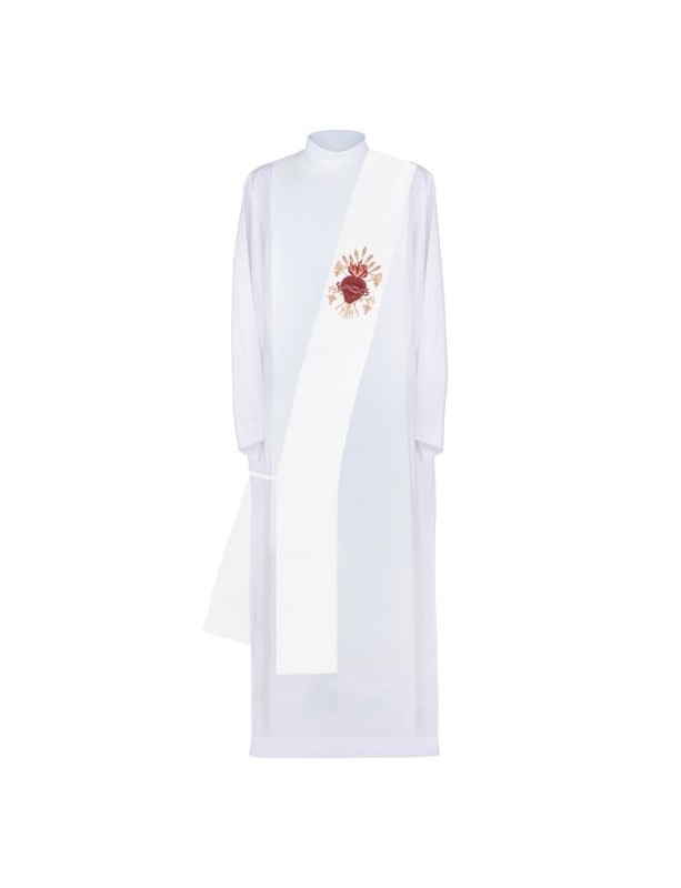 Deacon's stole with embroidered Heart of Jesus (4)