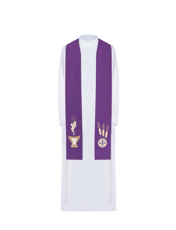 Étole brodée - couleurs liturgiques