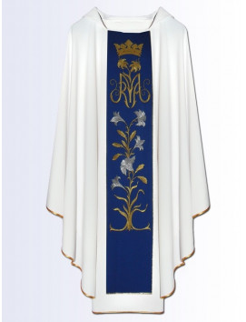 Casula mariana, cintura ricamata - colore bianco