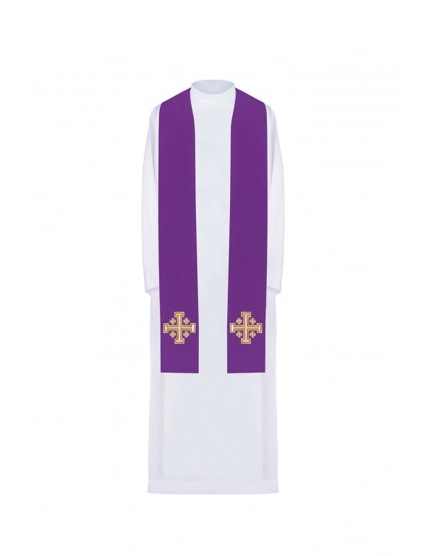 Hímzett stóla Jeruzsálemi Kereszt - liturgikus színek (46)