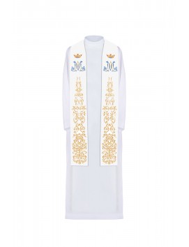 Embroidered Marian stole - ecru (56)