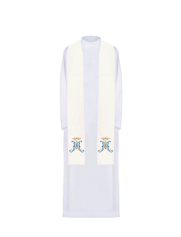 Embroidered Marian stole - ecru (61)
