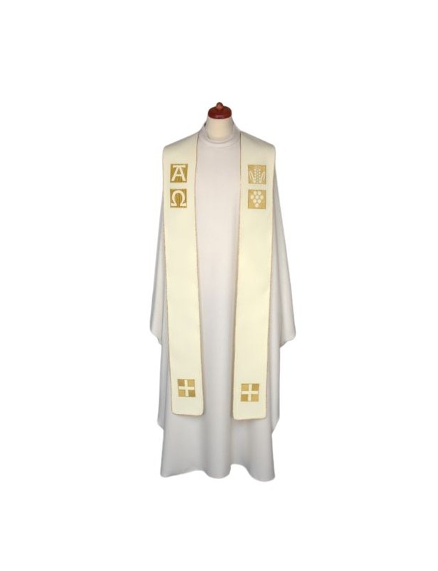 Alpha and Omega embroidered stole (A2)