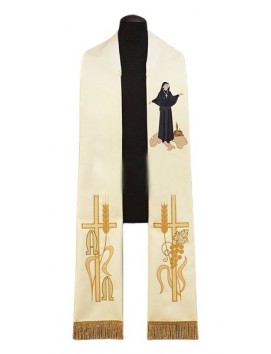 Embroidered stole with Faustyna Kowalska