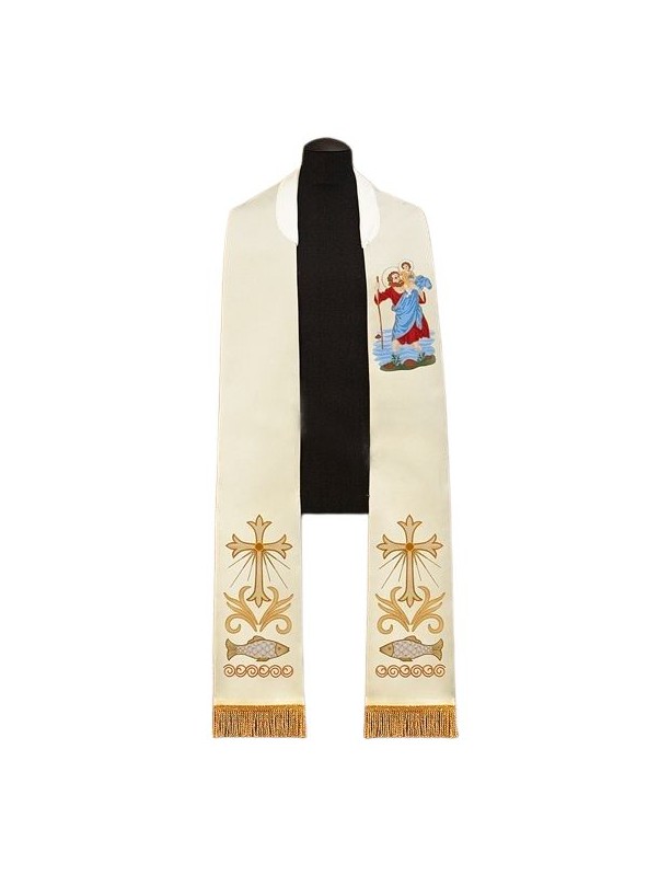 Estola bordada con San Cristóbal