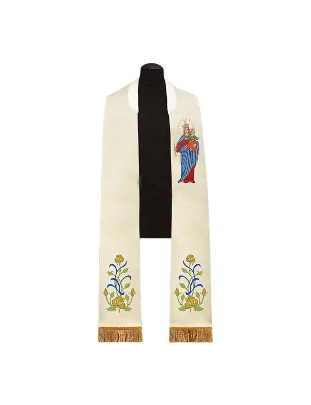 Vyšívaná štóla Panny Márie Pomocnej veriacich