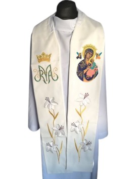 Étole brodée Notre-Dame du Perpétuel Secours