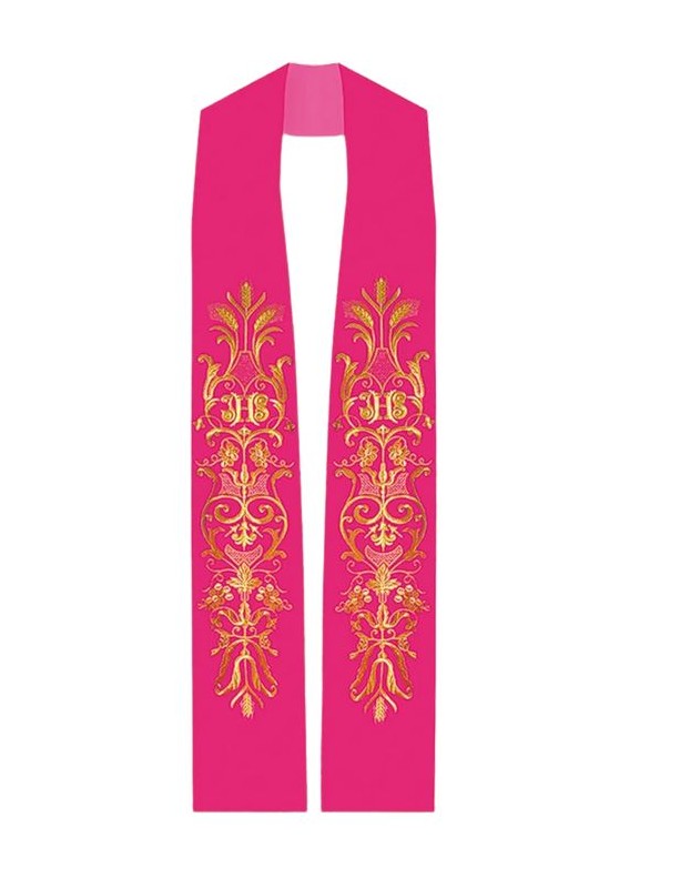 Růžová štola IHS + ornament