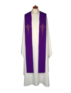 Embroidered stole for concelebration - liturgical colors (2)