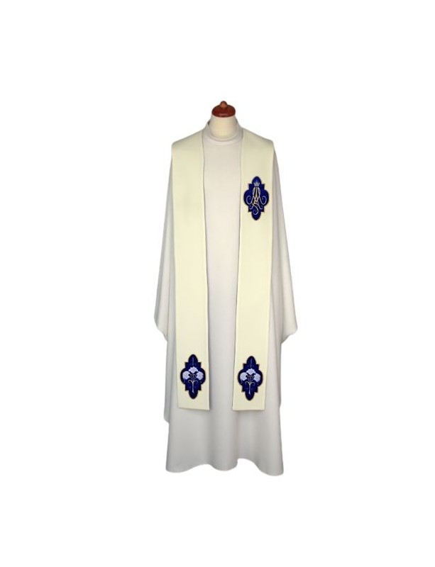 Embroidered Marian stole - velvet applications (3)