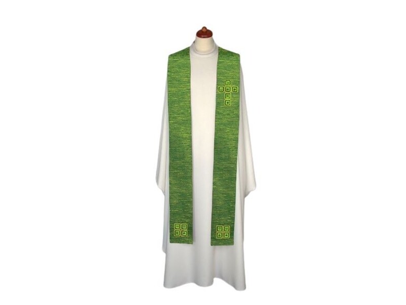 Vyšitá štola, zdobená kameny - liturgické barvy (6)