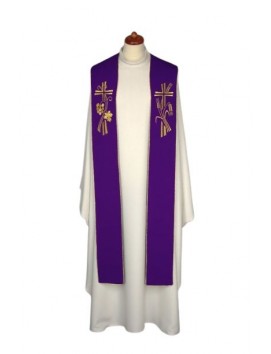 Gestickte Stola für die Konzelebration - liturgische Farben (7)