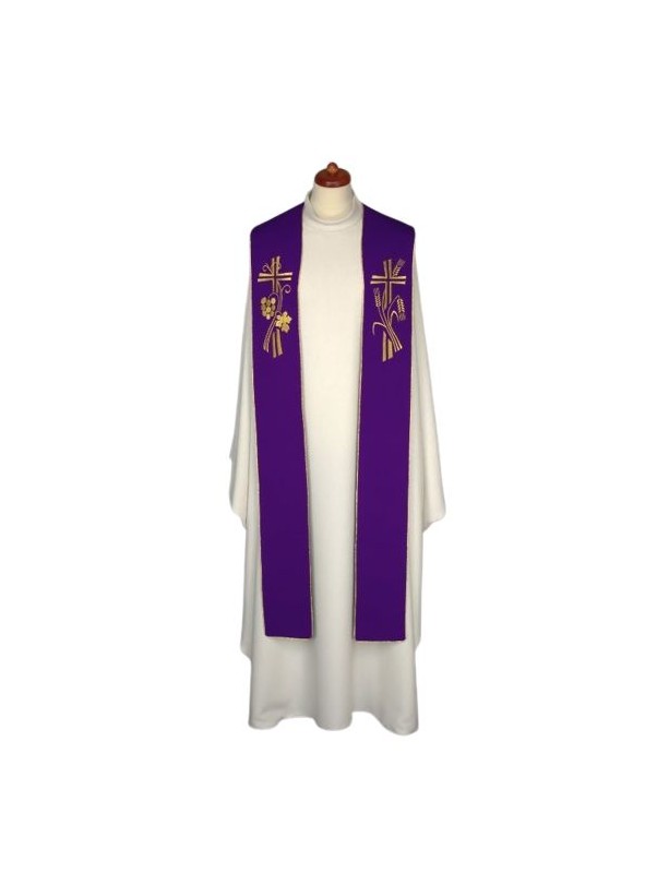 Stuła haftowana do koncelebry - kolory liturgiczne