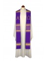 Étole brodée Alpha et Omega - couleurs liturgiques (8)
