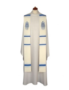 Stola mariana ricamata - bianca e blu (9)
