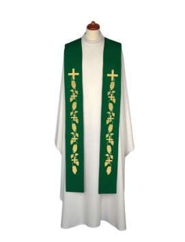 Bestickte Stola - liturgische Farben, reiche Stickerei (10)