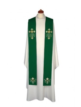 Étole brodée - couleurs liturgiques, riche broderie (11)