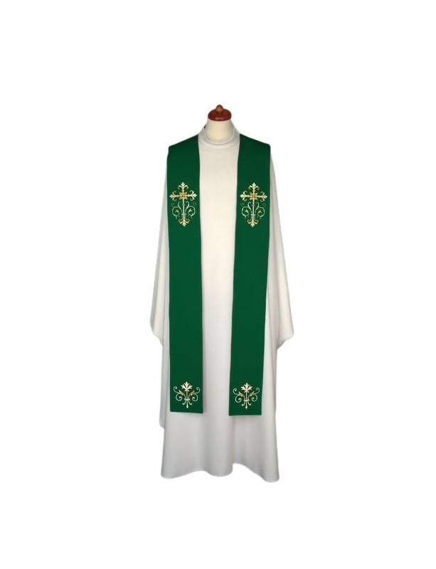 Embroidered stole - liturgical colors, rich embroidery (11)