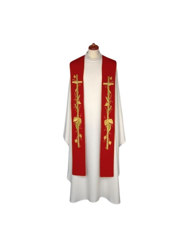 Bestickte Stola - liturgische Farben, reiche Stickerei