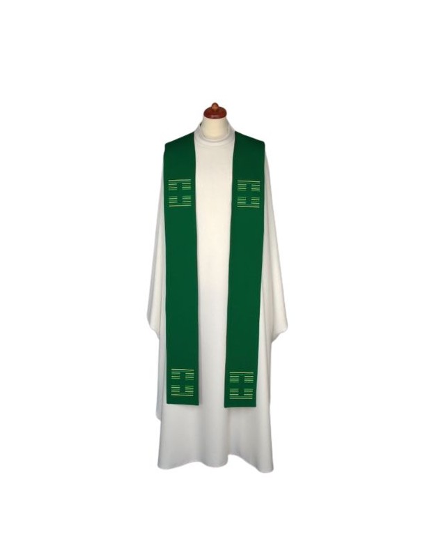 Stuła haftowana - kolory liturgiczne, Krzyże haft